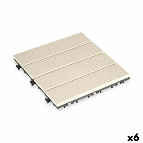 Interlocking Floor Tile Ibergarden SM-4P-AWH SM-4P-AWH Beige Wood Polyethylene Composite 30 x 2,6 x