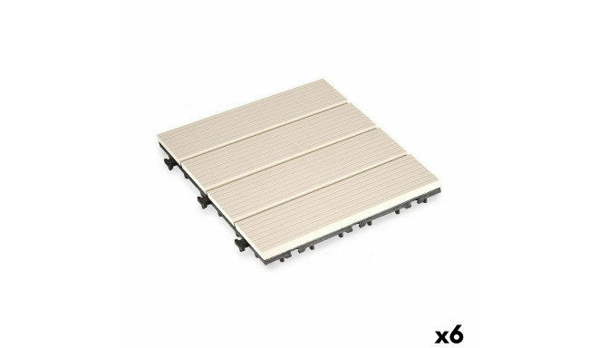 Interlocking Floor Tile Ibergarden SM-4P-AWH SM-4P-AWH Beige Wood Polyethylene Composite 30 x 2,6 x