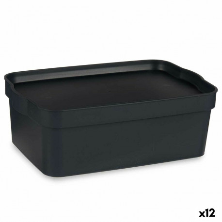 kaanega säilituskarp Kipit TP593-1 Antratsiithall Plastmass 6 L 21 x 11 x 32 cm (12 Ühikut)