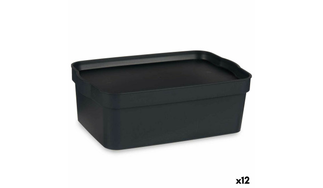 Storage Box with Lid Kipit TP593-1 TP593-1 Anthracite Plastic 6 L (12 Units)