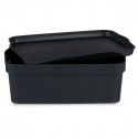 Storage Box with Lid Anthracite Plastic 6 L 21 x 11 x 32 cm (12 Units) Storage Box with Lid Anthracite Plastic 6 L 21 x 11 x 32 cm (12 Units)