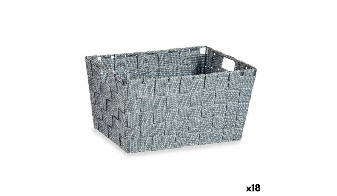 Multi-purpose basket Kipit A3-6883 A3-6883 Grey Polyester Cloth Braiding 5 L (18 Units)