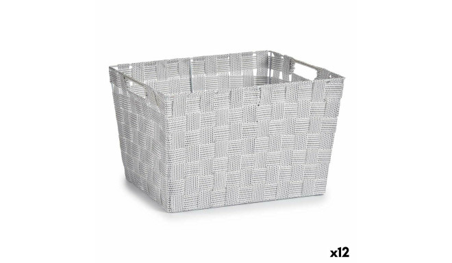 Laundry Basket Kipit A3-6875 A3-6875 White Polyester Cloth Braiding 10 L 35 x 20 x 25 cm 25 x 20 x 3
