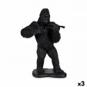 Dekoratiivkuju Gorilla Viiul Must 17 x 41 x 30 cm (3 Ühikut)