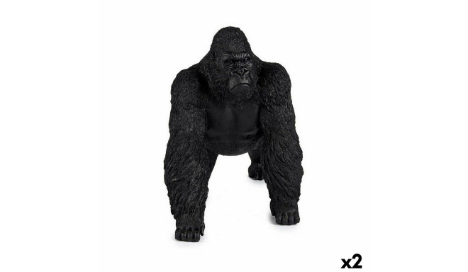 Dekoratīvās figūriņas Gorilla Melns 20 x 27 x 34 cm (2 gb.)