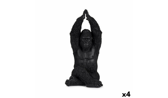 Декоративная фигура Горилла Yoga Чёрный 18 x 36,5 x 19,5 cm (4 штук)