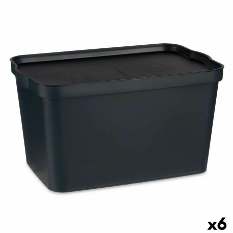 Uzglabāšanas Kaste ar Vāku Kipit TP596-1 Antracīts Plastmasa 24 L 29,3 x 24,5 x 45 cm (6 gb.)