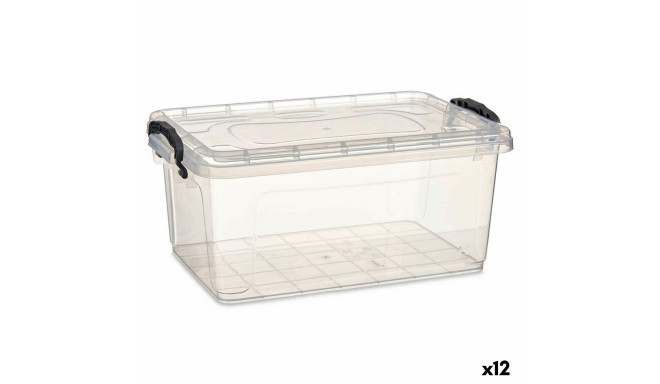 Storage Box with Lid Kipit TP545-1 Transparent Plastic (12 Units)