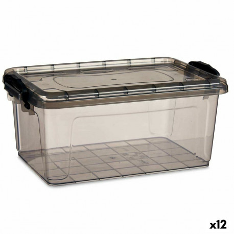 kaanega säilituskarp Kipit TP545-2 Antratsiithall Plastmass (12 Ühikut)