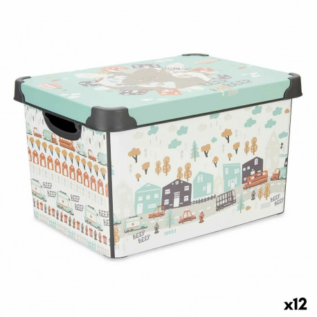 Storage Box with Lid Kipit STYLE BOX-17L-6 Plastic Road 17 L 27,5 x 22 x 36,5 cm Children's (12 Unit
