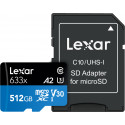 LEXAR 633X MICROSDHC/SDXC W/ADAP (V30) R100/W45 512GB