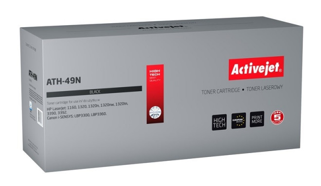 Activejet ATH-49N Toner (replacement for HP 49A Q5949A, Canon CRG-708; Supreme; 3200 pages; black)