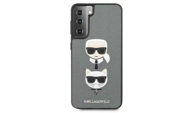 Karl Lagerfeld case Saffiano Ikonik Karl & Choupette Samsung Galaxy S21+, silver