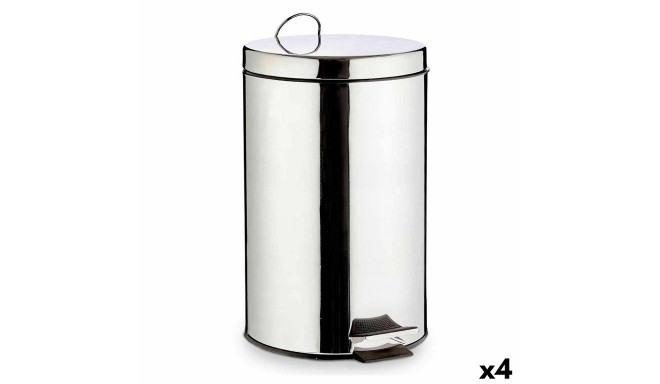 Pedal bin Silver Stainless steel Plastic 12 L (4 Units)