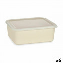 Paplāte ar vāku Bambuss Melamīna Dzeltens 17 x 8 x 23,5 cm (6 gb.)