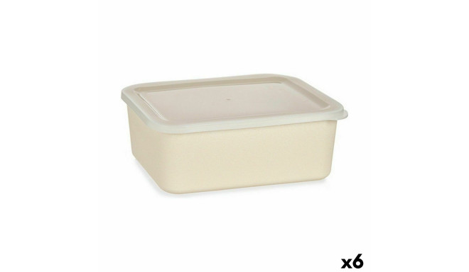 Storage Box with Lid Yellow 17 x 8 x 23,5 cm (6 Units)