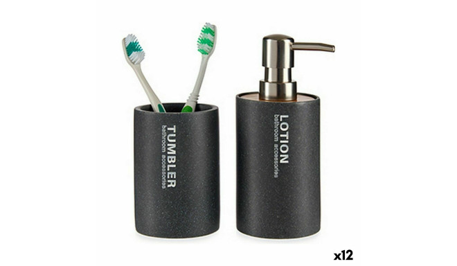 Soap Dispenser Berilo 77933 Grey Resin 350 ml 7,3 x 16,5 x 8 cm (12 Units)