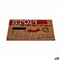 Doormat Stop Black Red Natural Coconut Fibre 40 x 1,5 x 60 cm (12 Units)