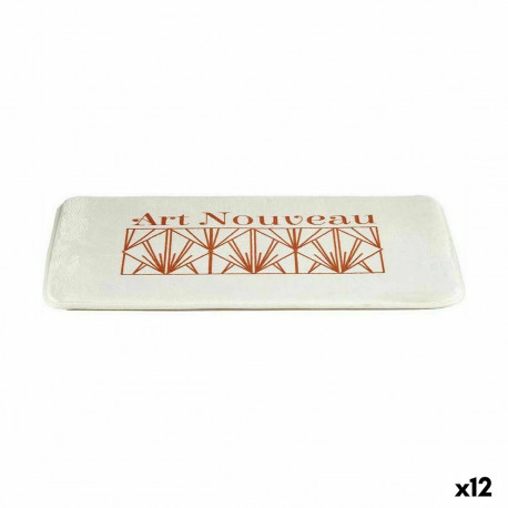 Bath rug Berilo Art Nouveau White Bronze 40 x 1,5 x 60 cm (12 Units)
