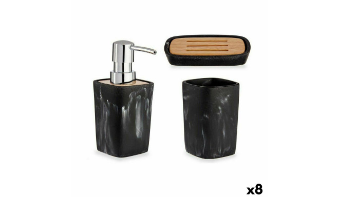 Vannikomplekt Berilo B5646-S3 Must Bambus Plastmass (8 Ühikut)