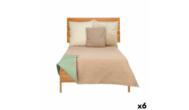 Reversible Bedspread 240 x 260 cm Green Beige (6 Units)