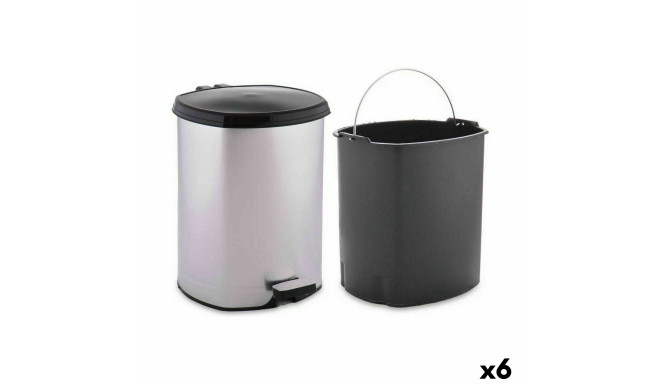 Pedal bin Berilo D004-1 Silver Plastic 6 L (6 Units)
