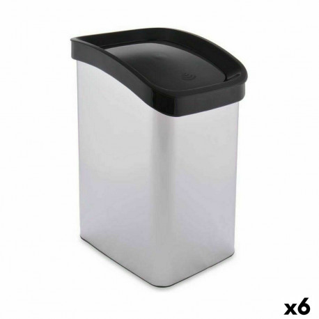Atkritumu tvertne Berilo D085-1 Sudrabains Plastmasa 12 L Pašizgāzējs (6 gb.)