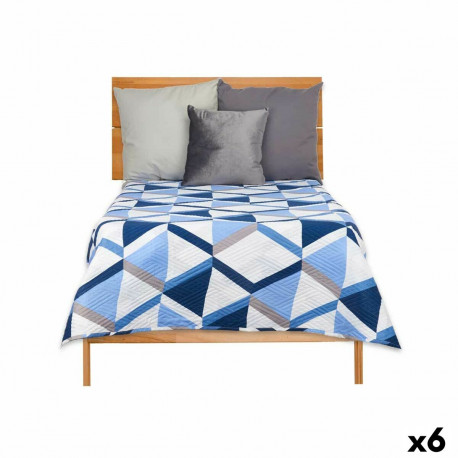 Pööratav Voodikate 180 x 260 cm Sinine Valge (6 Ühikut)