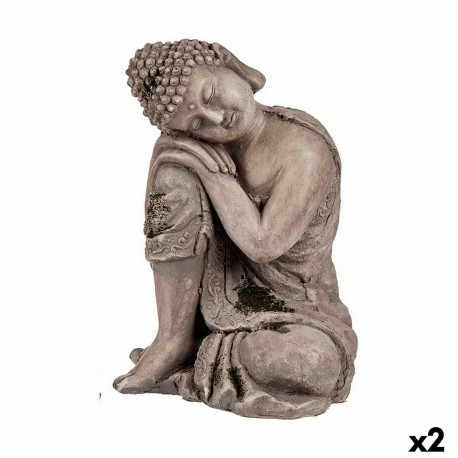 Dekoratīva figūra dārzam Ibergarden CC20447 Polirezīns Buda 23 x 34 x 28 cm (2 gb.)