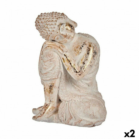 Dekoratiivne aiakuju Ibergarden CC20447 CC20447 Polüresiin Buddha 23 x 33 x 26 cm (2 Ühikut)