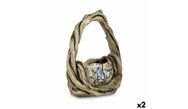 Dekoratiivne aiakuju Ibergarden ZD19014 ZD19014 Polüresiin Vaas 17 x 44 x 34,5 cm (2 Ühikut)