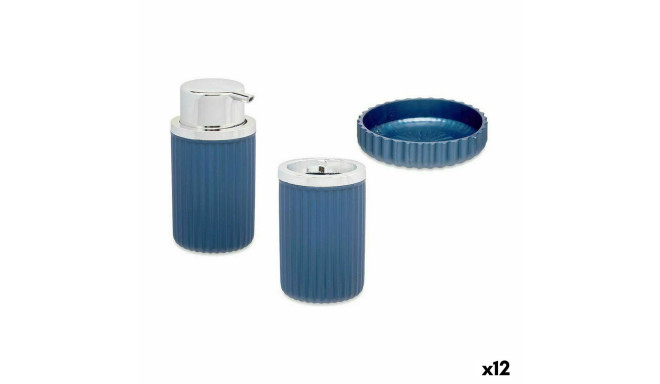 Bath Set Blue Plastic (12 Units)