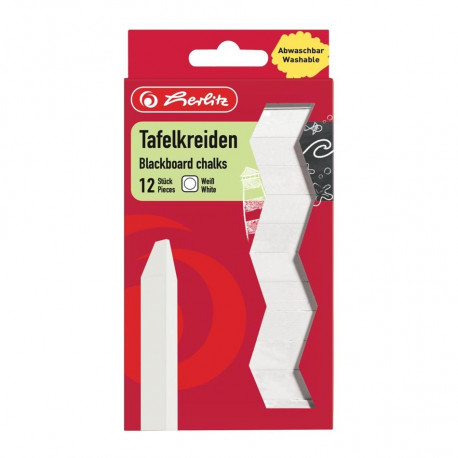 Herlitz tahvlikriit, valge, 12 tk
