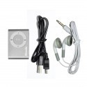 MSONIC MP3 Player with card reader, earphones, miniUSB cable, aluminum silver