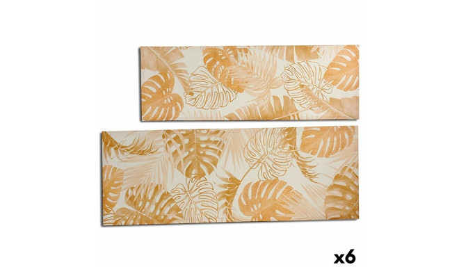 Canvas Leaf of a plant Golden 135 x 45 x 1,5 cm (6 Units)