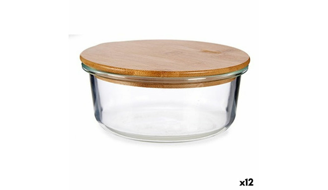 Round Lunch Box with Lid Vivalto LHB-HR-620F LHB-HR-620F Transparent Bamboo Borosilicate Glass (12 U