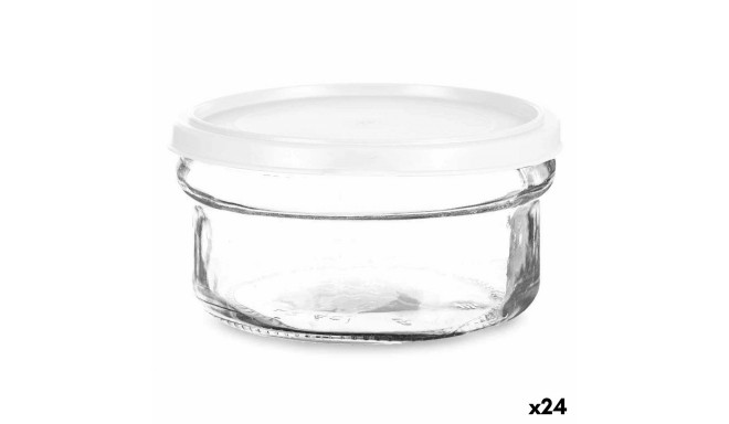 Round Lunch Box with Lid White Plastic 415 ml 12 x 6 x 12 cm (24 Units)