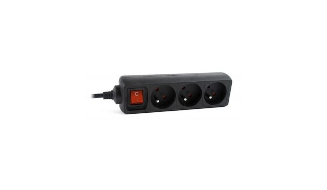 EnerGenie EG-PSU3F-01 UPS power strip, 3 FR sockets, 10 A, C14 plug, 0.6 m cable, black 0.6 m