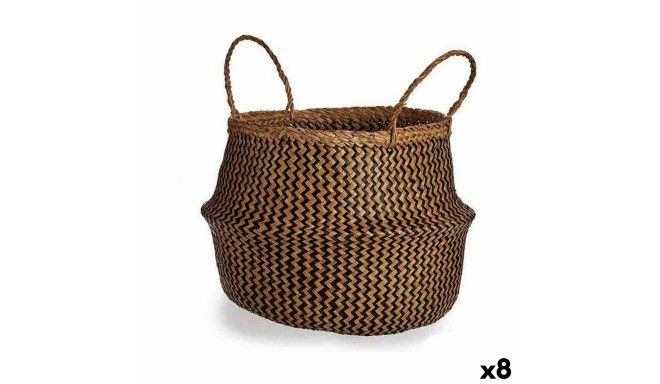 Dekoratīvais Grozs Brūns Melns niedres 8 L 36 x 30 x 36 cm (8 gb.)