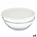 Apaļa Pusdienu Kastīte ar Vāku Chefs Balts 1,7 L 21 x 9 x 21 cm (4 gb.)