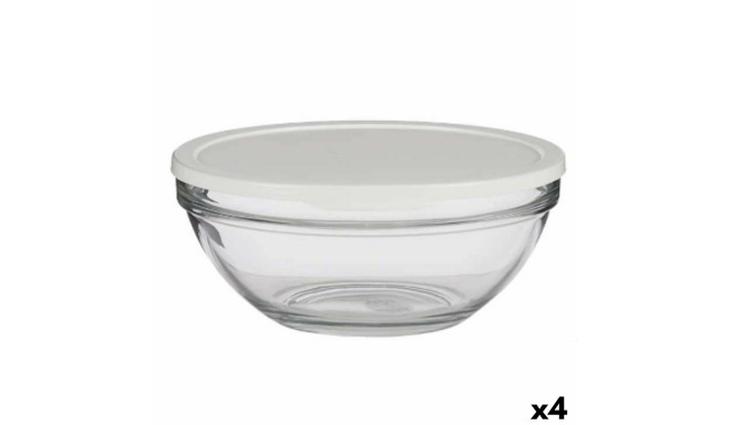 Apaļa Pusdienu Kastīte ar Vāku Chefs Balts 2,5 L 23,7 x 10,1 x 23,7 cm (4 gb.)