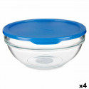 ümmargune lõunasöögi karp kaanega Chefs Sinine 1,135 L 17,2 x 7,6 x 17,2 cm (4 Ühikut)