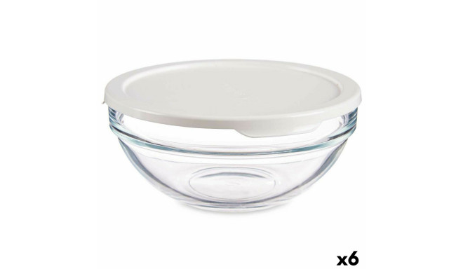 Apaļa Pusdienu Kastīte ar Vāku Chefs Balts 595 ml 14 x 6,3 x 14 cm (6 gb.)