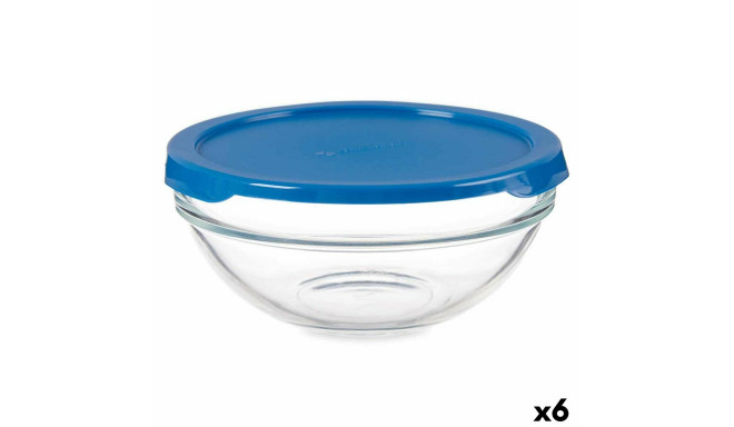 Apaļa Pusdienu Kastīte ar Vāku Chefs Zils 595 ml 14 x 6,3 x 14 cm (6 gb.)