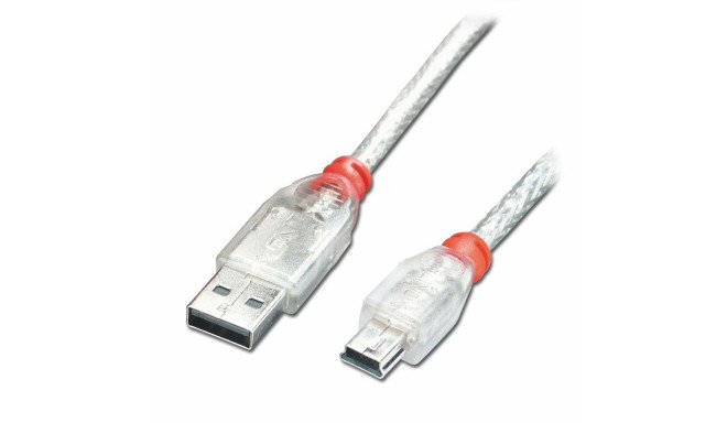 Кабель USB 2.0 A — Mini USB B LINDY 41780 20 cm Прозрачный