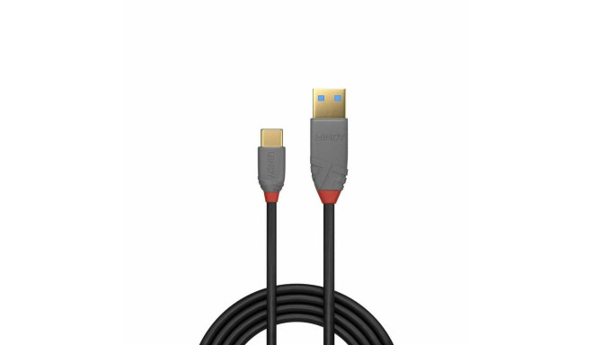 USB A - USB C Kaabel LINDY 36887 Must 2 m