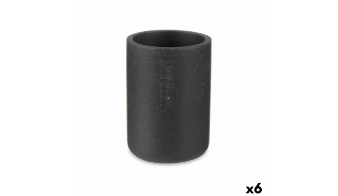 Toothbrush Holder Black Resin 7,8 x 10,5 x 7,8 cm (6 Units)