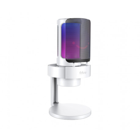 Fifine AmpliGame A8 RGB microphone for gaming | podcasts | streams | tripod | white