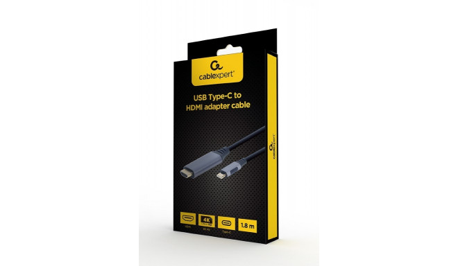 Gembird CC-USB3C-HDMI-01-6 videoadapterikaabel 1.8 m USB Type-C HDMI Type A (Standard) must, hall