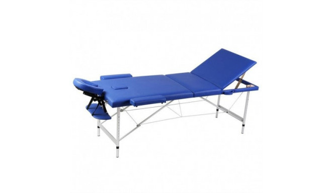 3 zonų sulankstomas masažinis stalas, aliuminis- mėlynas, VANGALOO